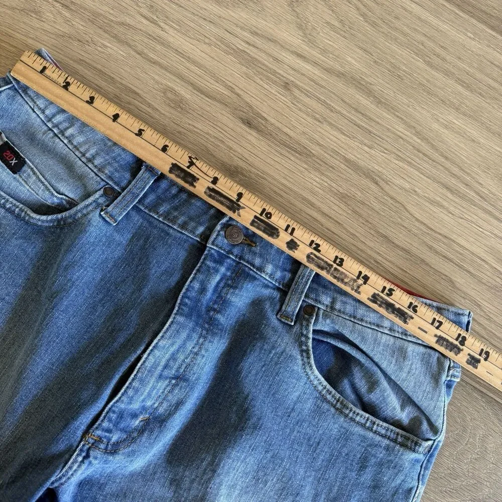 Wrangler Jeans Men 36x34 20X Style 01 Competition Relaxed Fit Flex Blue Denim